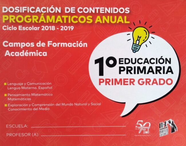 Dosificación de contenidos programáticos anual 1º. primaria | Librería