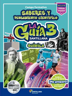 La guía Santillana 3 Quimica, incluye Multiples lenguajes