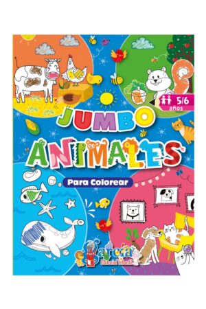 Portada del libro Jumbo Animales de Editorial García, una guía esencial sobre libro para colorear infantil que impulsa la psicomotricidad fina y el trazo largo.
