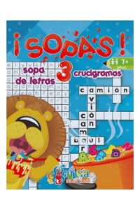 Portada del libro ¡Sopas! 3, Sopas de Letras Crucigramas de Editorial García, una guía esencial sobre libro de pasatiempos y agilidad mental.